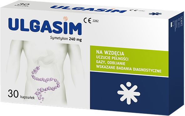 Ulgasim, kapsułki na wzdęcia, gazy, odbijanie, uczucie pełności, 30 szt.