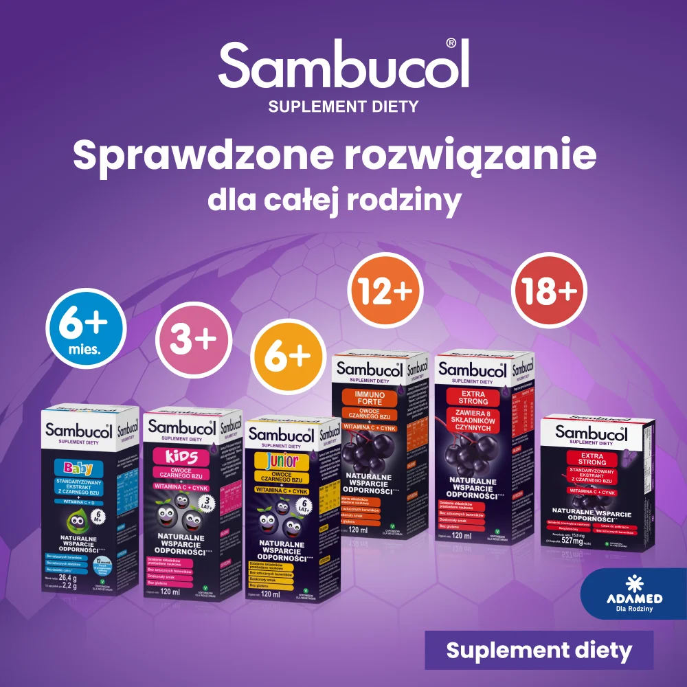 Sambucol Kids, syrop wspierający pracę układu odpornościowego z witaminą C, butelka 120 ml