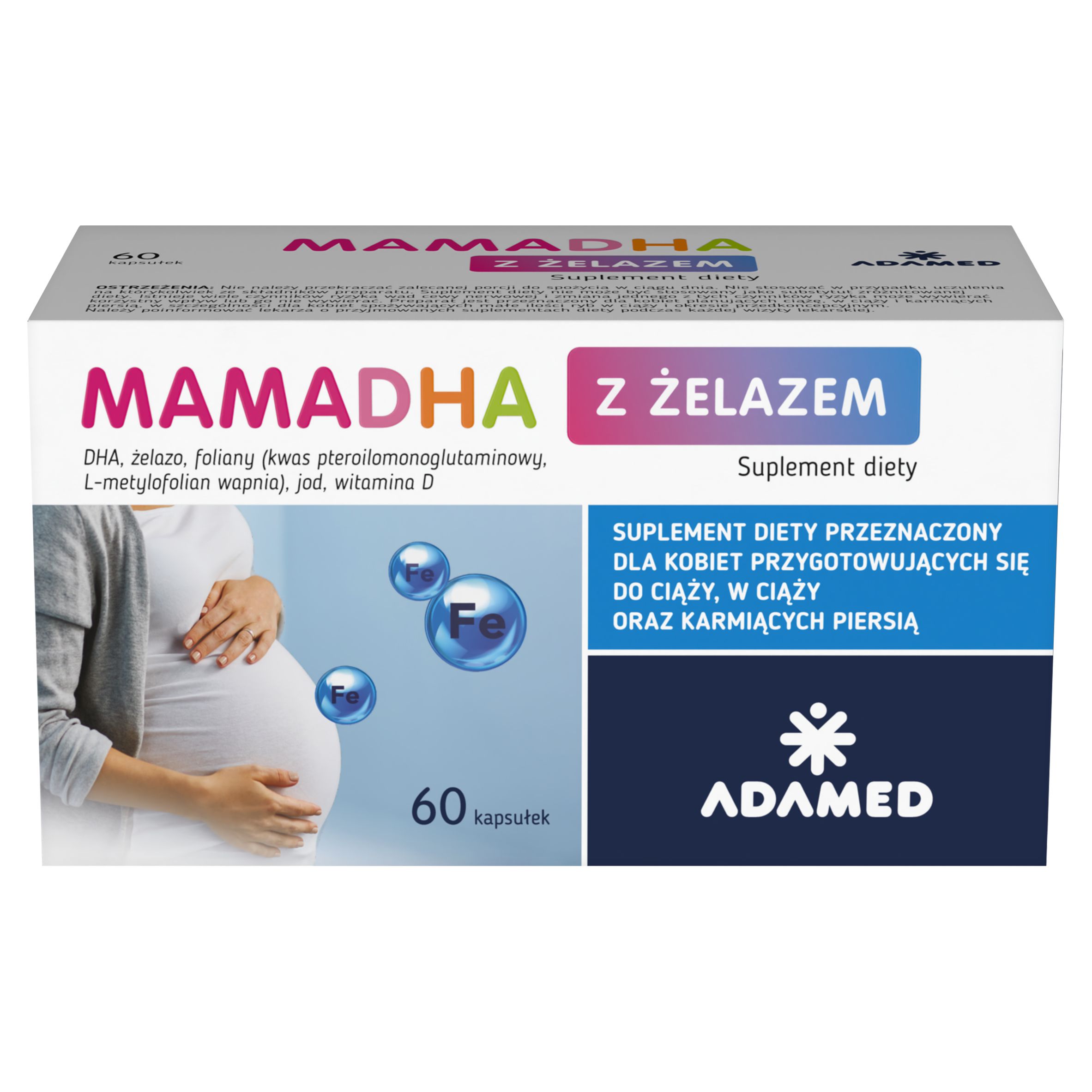 MamaDHA z żelazem, kapsułki, 60 szt.
