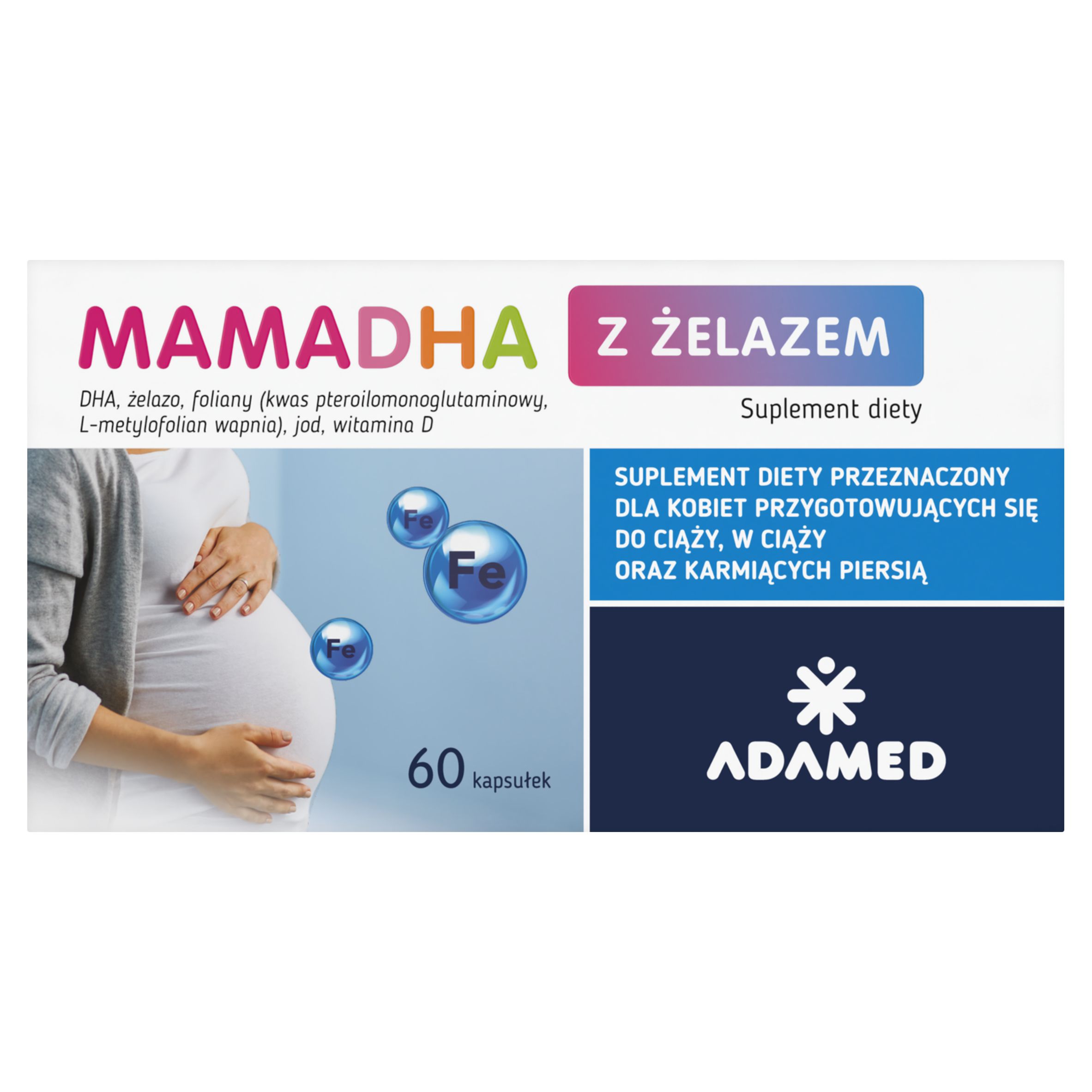 MamaDHA z żelazem, kapsułki, 60 szt.