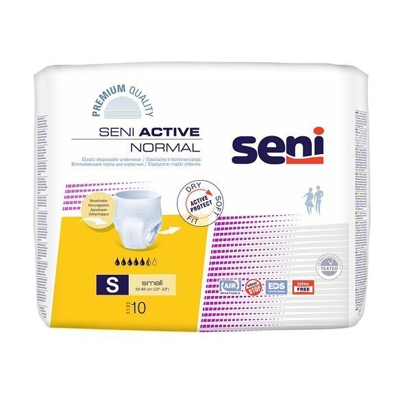 Seni Active, elastyczne majtki chłonne rozmiar S, 10 szt.