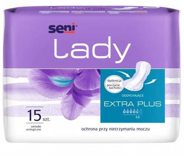 Seni Lady Extra Plus, wkładki urologiczne, 15 szt.