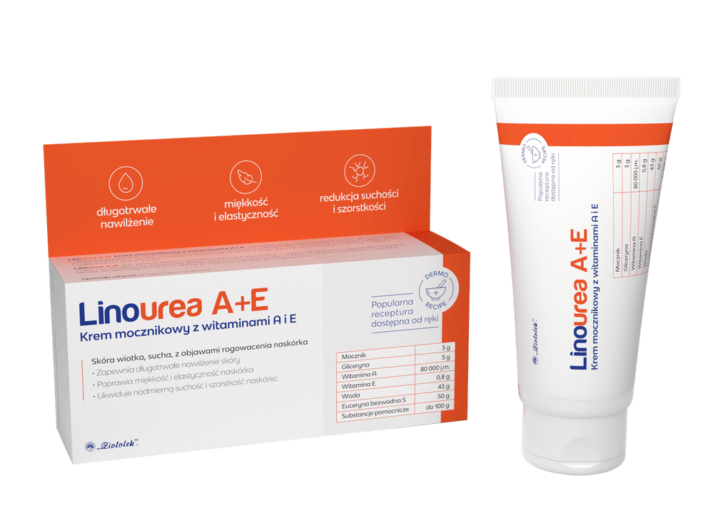 Linourea A+E, krem mocznikowy do wrażliwej i suchej skóry, tuba 50 g