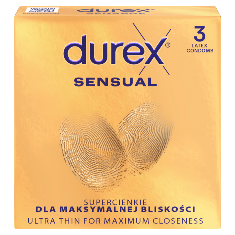 Durex Sensual, prezerwatywy, 3 szt.