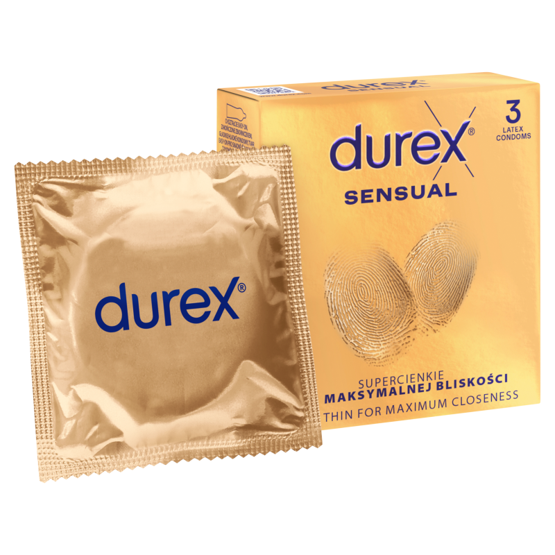 Durex Sensual, prezerwatywy, 3 szt.