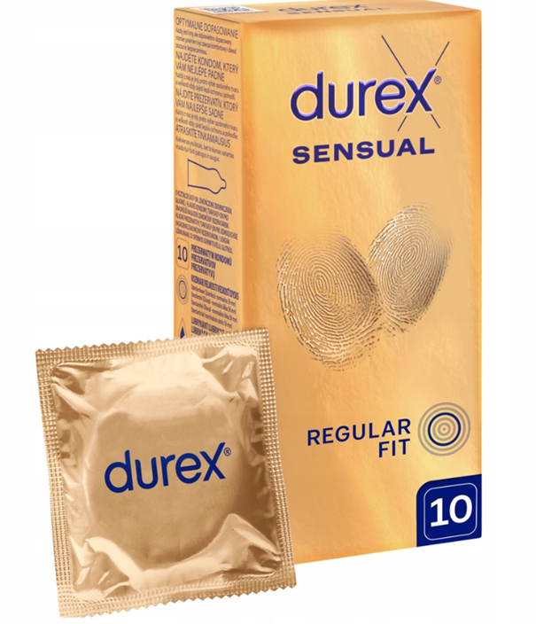 Durex Sensual No Latex, prezerwatywy nielateksowe, 10 szt.