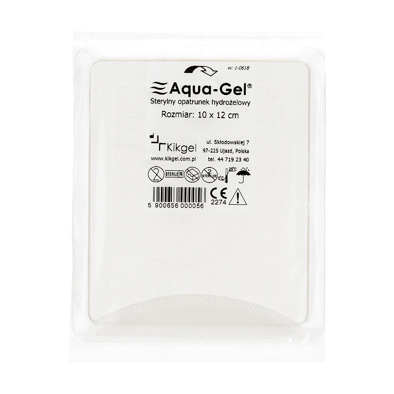 Aqua-Gel, opatrunek na trudno gojące się rany, 10 x 12 cm, 1 szt.