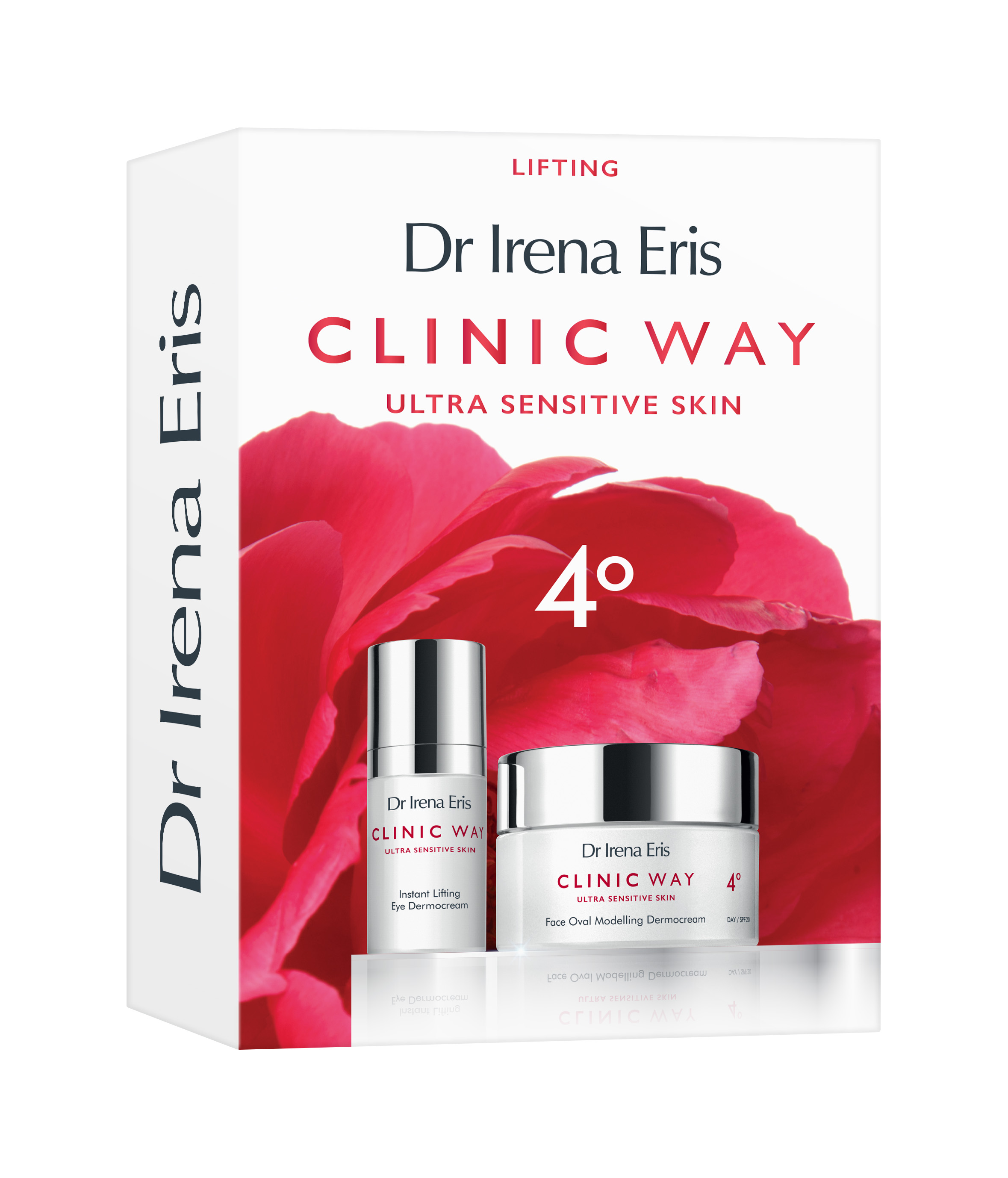 Dr. Irena Eris Clinic Way Ultra Sensitive Skin 4º, zestaw: dermokrem SPF20 50 ml + dermokrem pod oczy 15 ml.