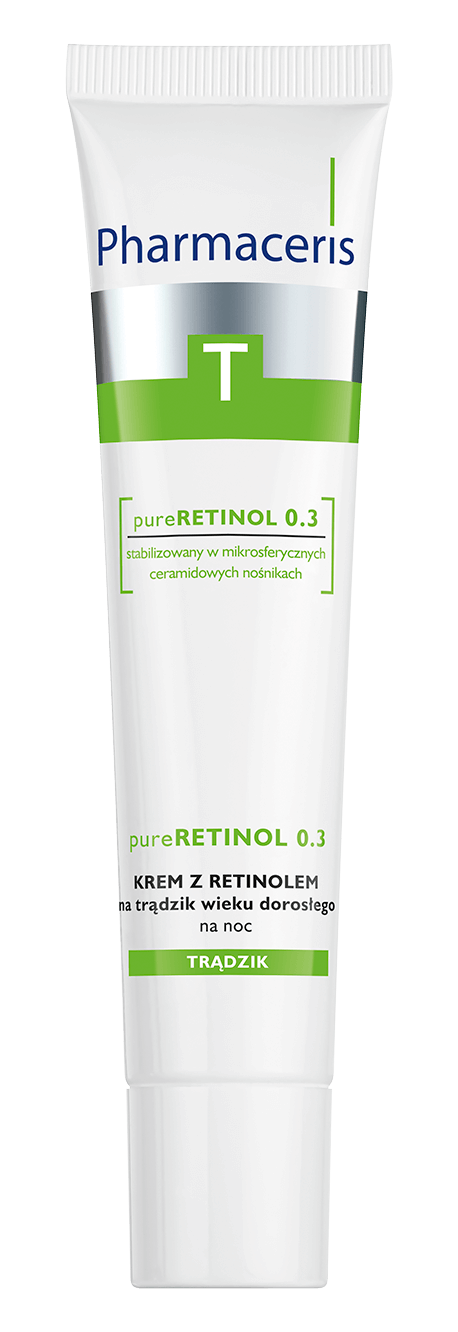 Pharmaceris T Pure - Retinol 0,3, krem na noc z retinolem na trądzik wieku dorosłego, 40 ml