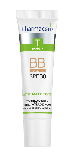 Pharmaceris T Acne Matt Tone tonujący krem BB, SPF 30, 01 light, 30 ml