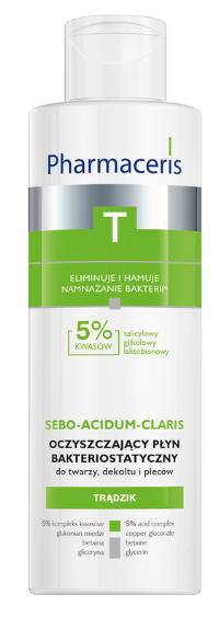 Pharmaceris T Sebo-Acidum-Claris oczyszczający płyn bakteriostatyczny, 190 ml