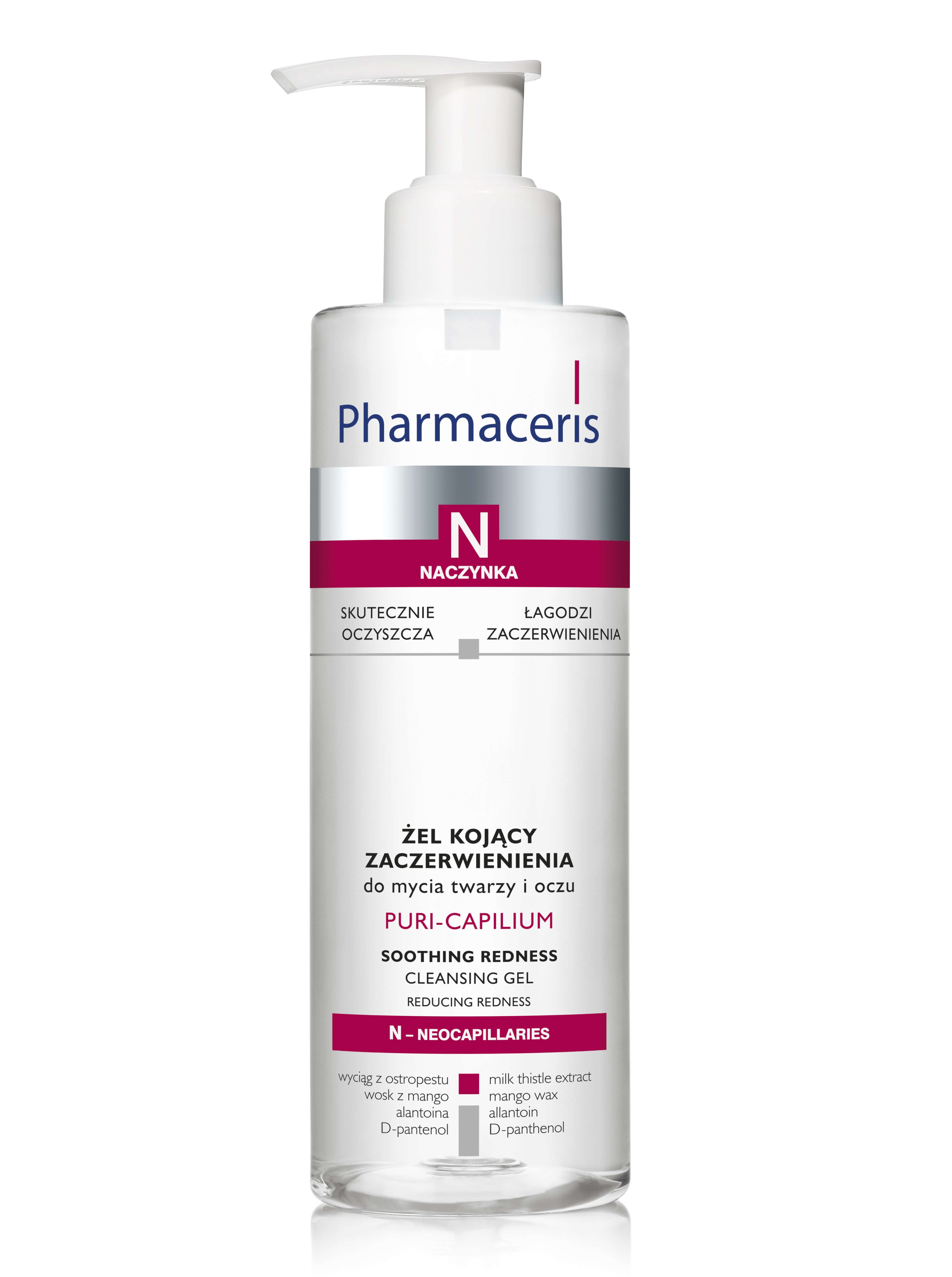 Pharmaceris N Puri-Capilium , kojący żel myjący do twarzy, 190 ml