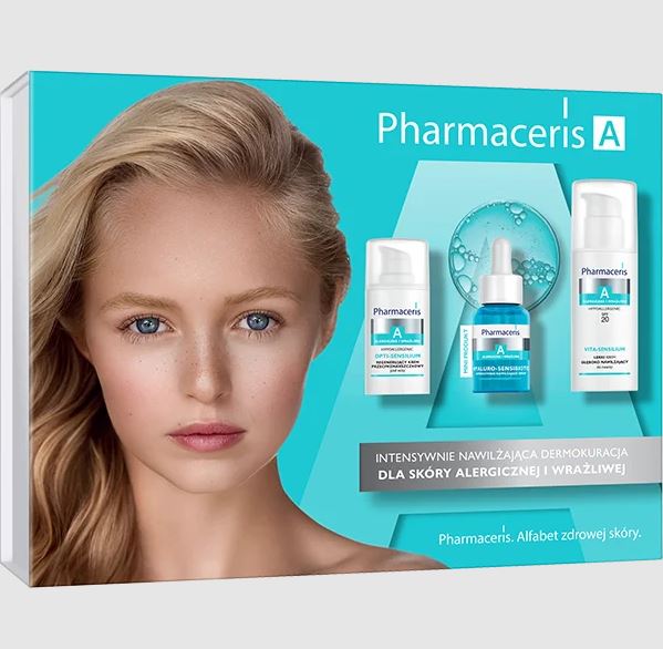 Pharmaceris A, zestaw dla skóry wrażliwej, krem nawilżający, 50 ml + krem pod oczy, 15 ml + serum 15 ml