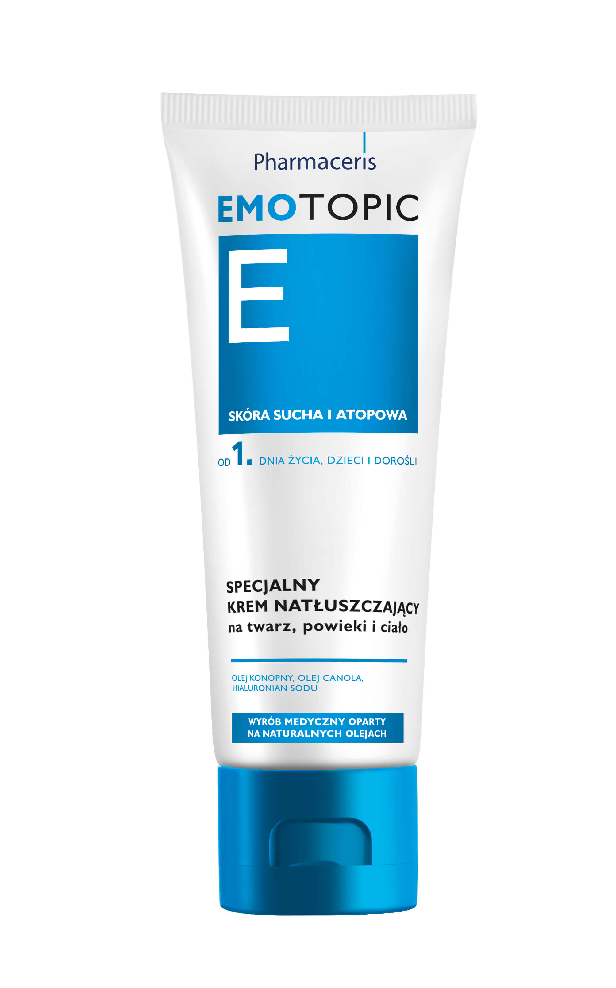 Emotopic , specjalny krem natłuszczający na twarz, powieki i ciało, 75 ml