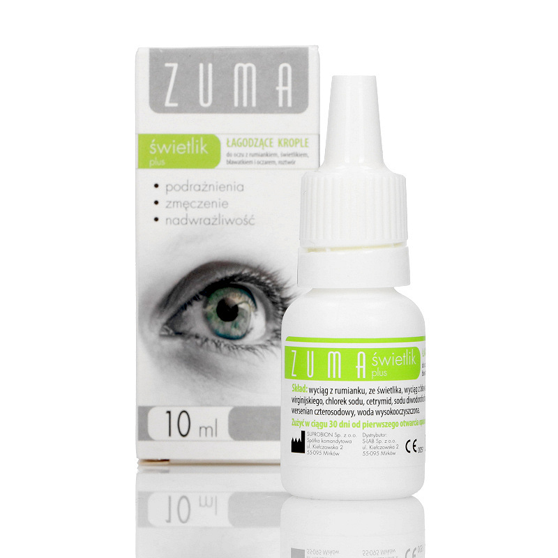 Zuma Świetlik Plus, krople łagodzące podrażnienia oczu, butelka 10 ml