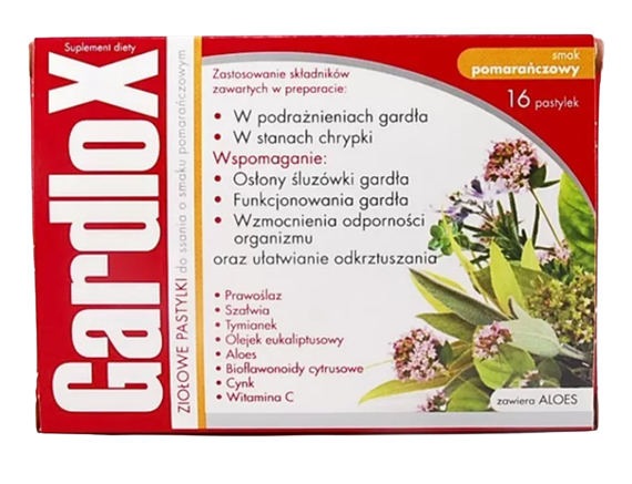 Gardlox, pastylki pomarańczowe, 16 szt.