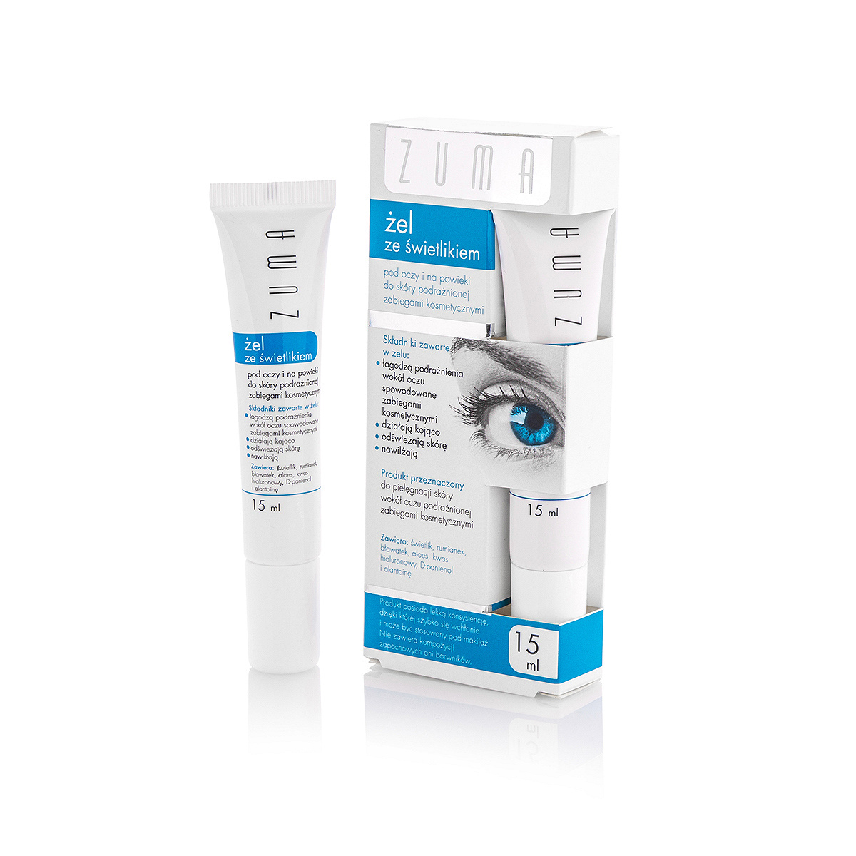 ZUMA żel pod oczy i na powieki do skóry podrażnionej zabiegami kosmetycznymi, 15 ml