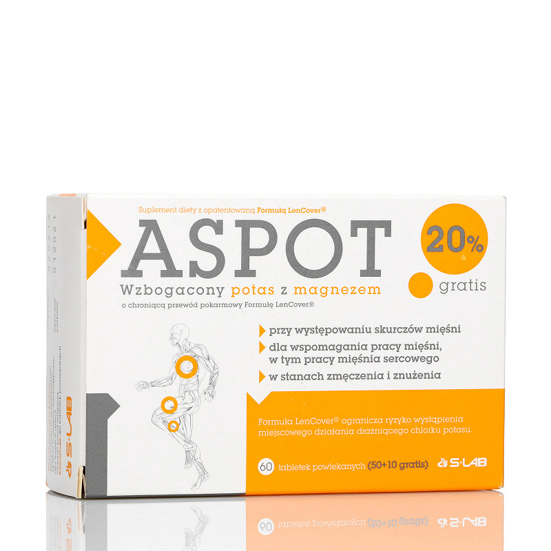 Aspot tabletki z potasem i magnezem wspomagającymi w skurczach mięśni, 60 szt.