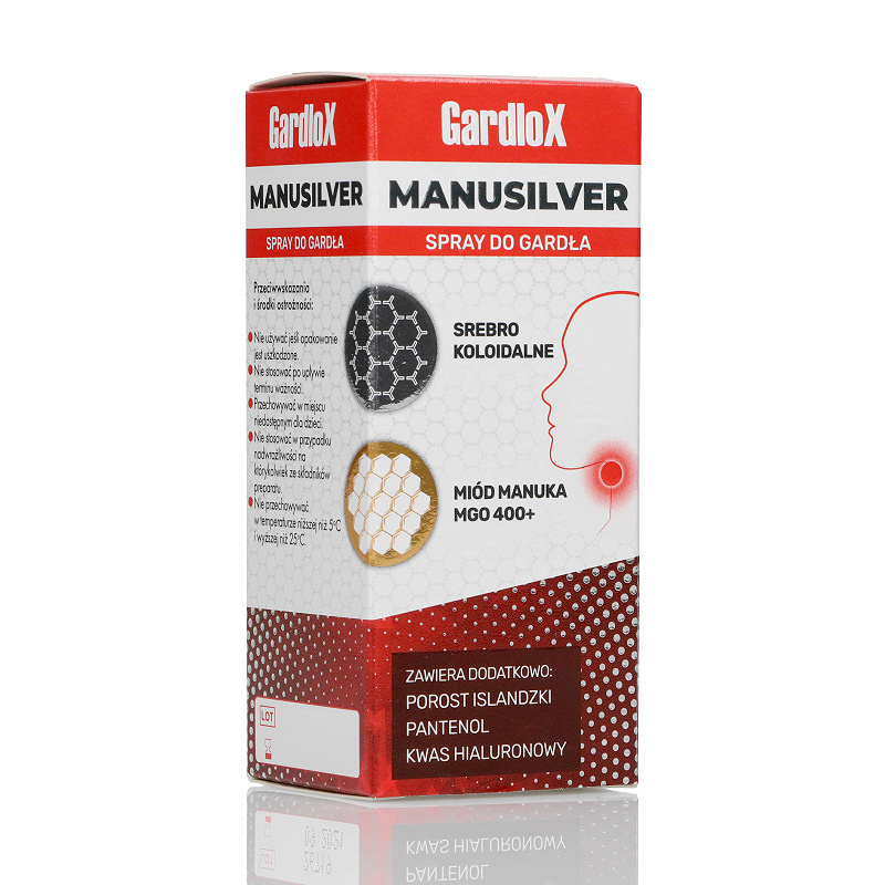 Gardlox Manusilver, spray na objawy chorób górnych dróg oddechowych, butelka 30 ml