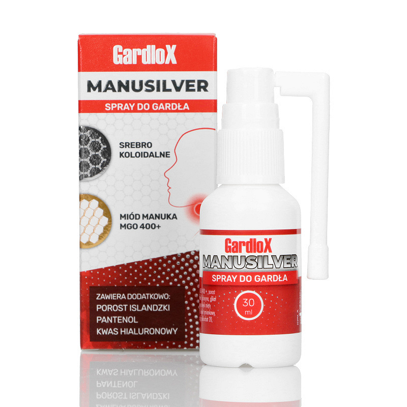 Gardlox Manusilver, spray na objawy chorób górnych dróg oddechowych, butelka 30 ml