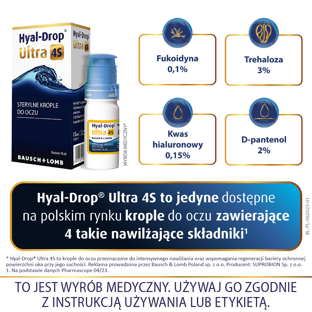 Hyal-Drop Ultra 4S , krople do oczu, 10 ml