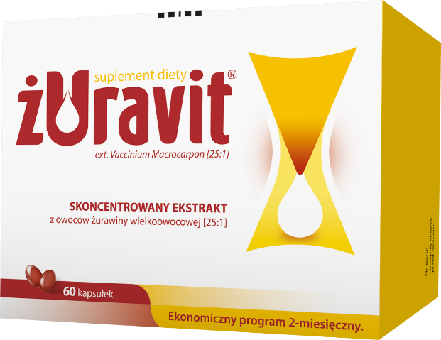 Żuravit, kapsułki ze składnikami na prawidłowe funkcjonowanie układu moczowego, 60 szt.