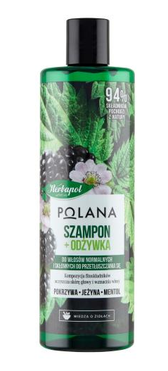 Herbapol Polana, szampon + odżywka do włosów, 2w1, 400 ml