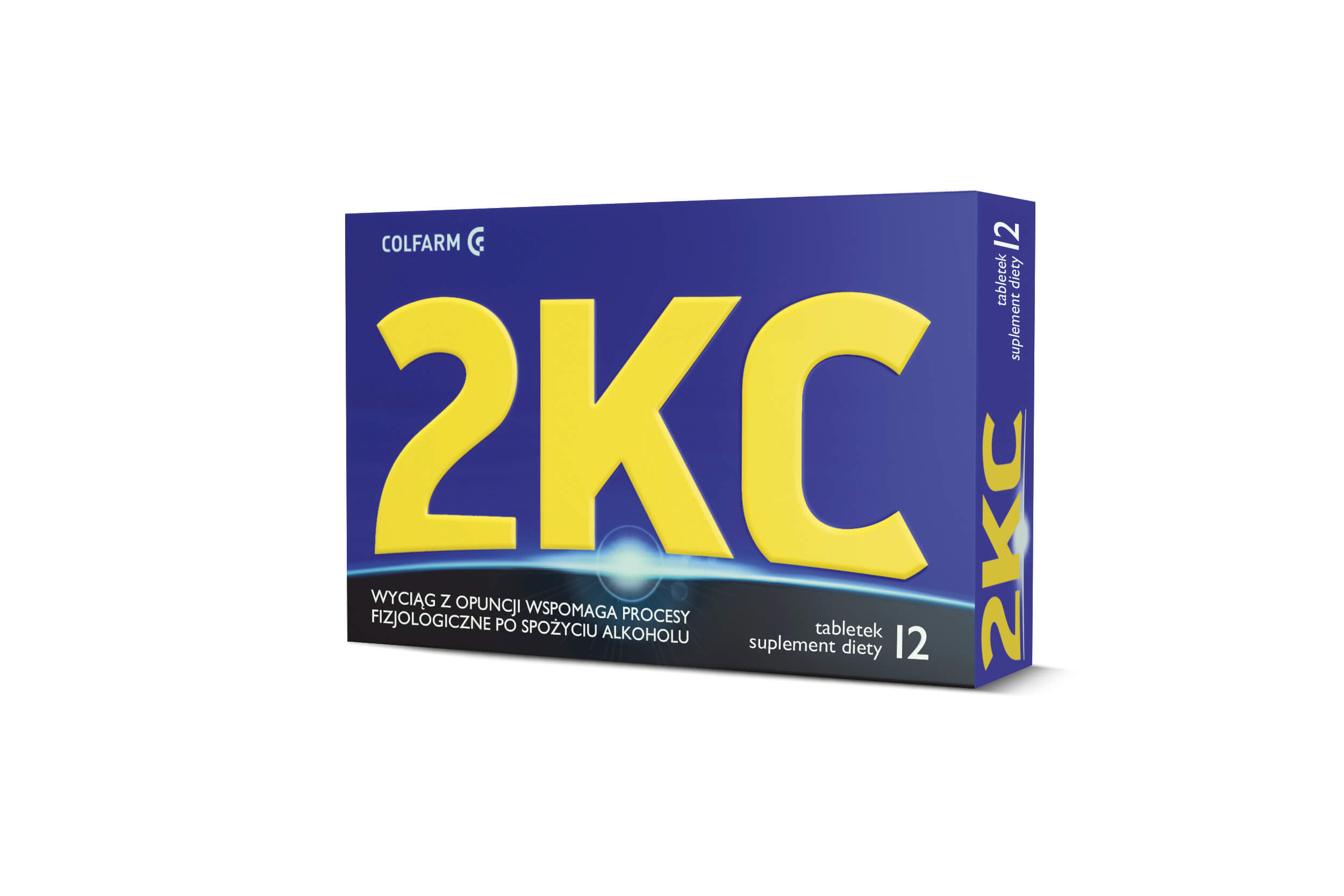 2KC, tabletki ze składnikami wspomagającymi procesy fizjologiczne po spożyciu alkoholu, 12 szt.