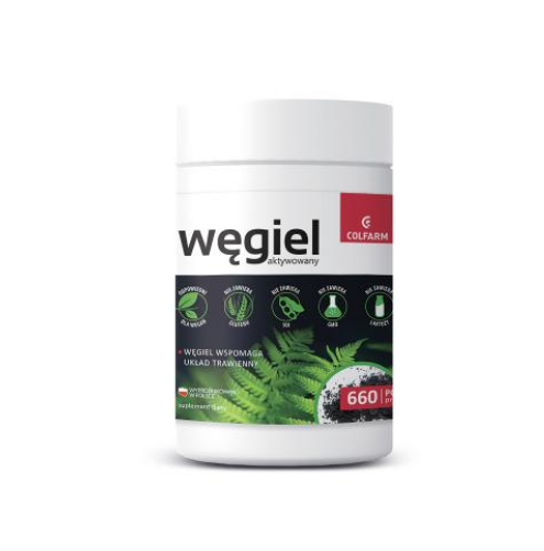 Węgiel aktywny proszek ze składnikami wspomagającymi układ trawienny, 100 g 