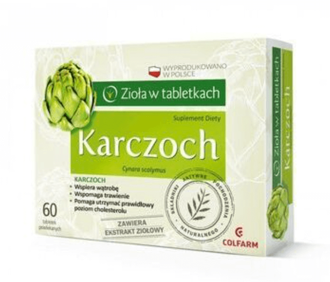 Karczoch, tabletki powlekane ze składnikami wspierającymi wątrobę, 60 szt.