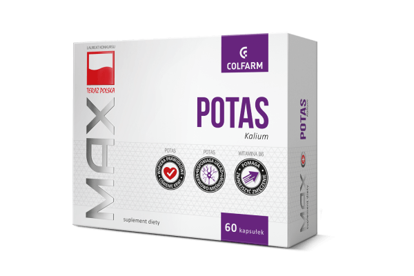 Max Potas tabletki ze składnikami wspomagającymi układ nerwowo-mięśniowy, 60 szt. 