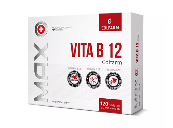Vita B 12 Max, tabletki z witaminą B12, 120 szt.