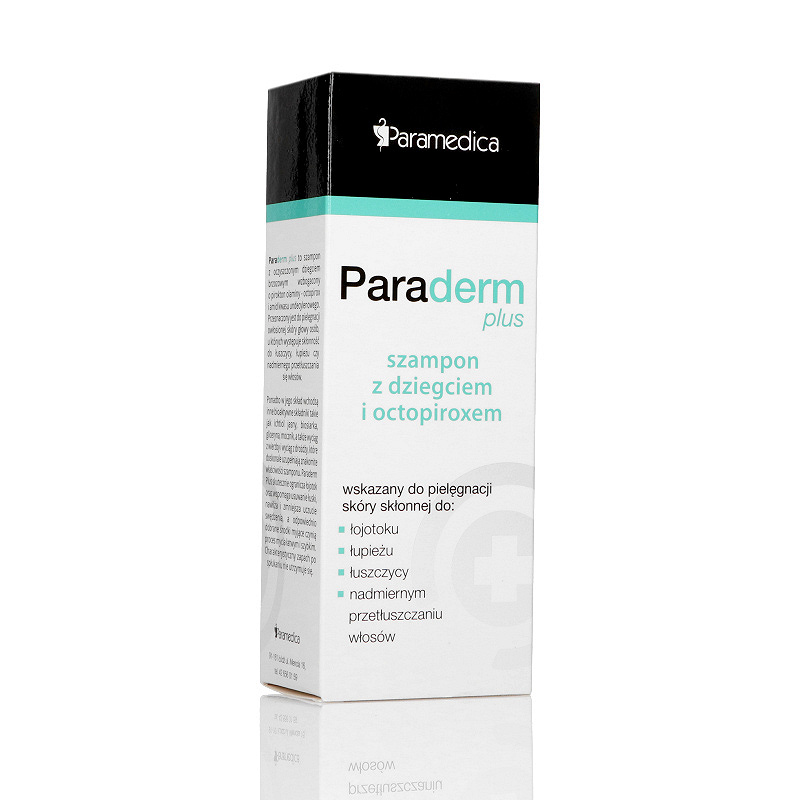 Paraderm plus, szampon z dziegciem i octopiroxem na łupież i łuszczycę, 150 g