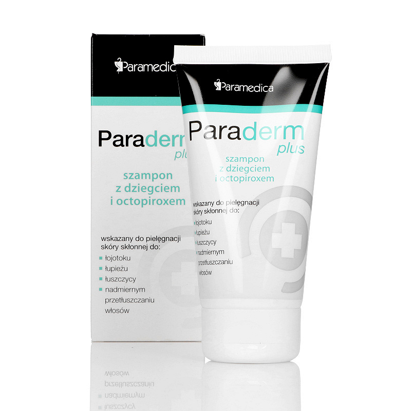 Paraderm plus, szampon z dziegciem i octopiroxem na łupież i łuszczycę, 150 g