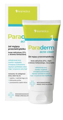 Paraderm acne clean, żel myjący przeciwtrądzikowy, 150 g
