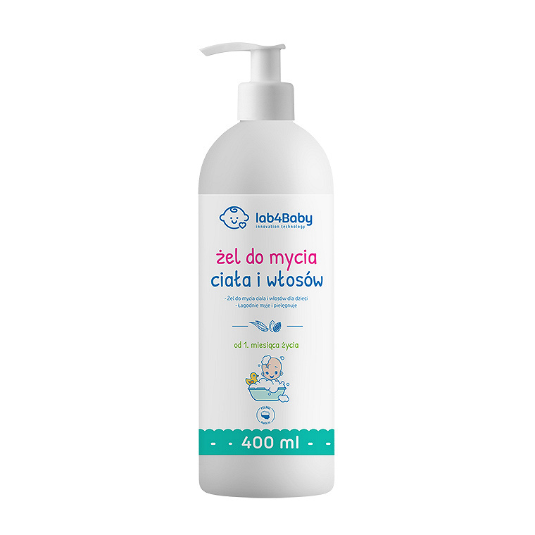 Lab4Bbay, żel do mycia ciała i włosów, 400 ml