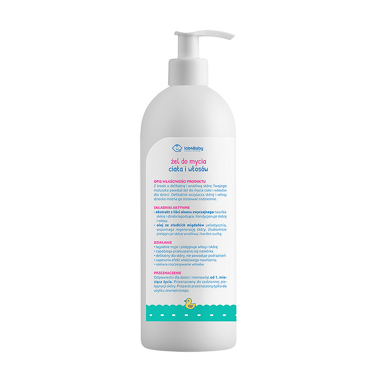 Lab4Bbay, żel do mycia ciała i włosów, 400 ml