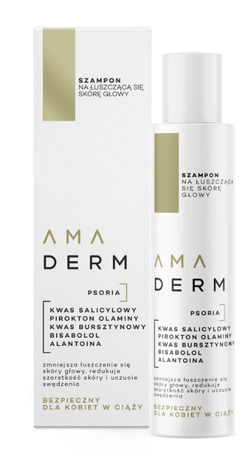 AMADERM PSORIA, szampon na łuszczącą się skórę głowy, 200 ml