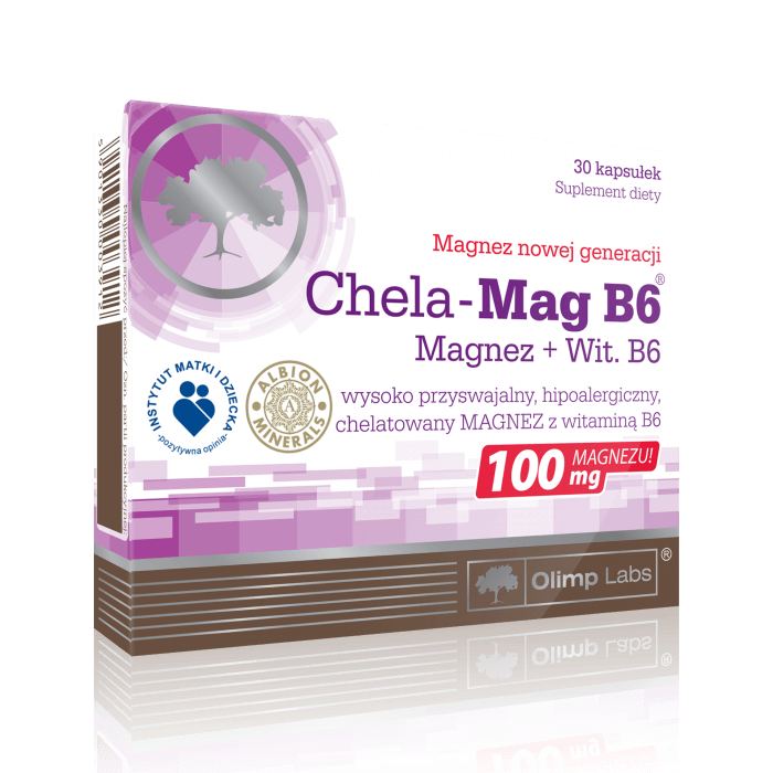 Olimp Chela-Mag B6 kapsułki ze składnikami uzupełniającymi codzienną dietę w magnez, 30 szt.