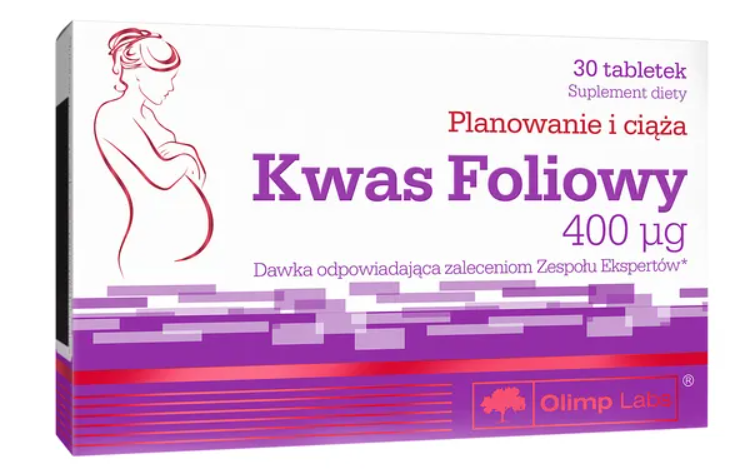 Olimp Kwas foliowy , tabletki dla kobiet planujących ciążę, w ciąży i karmiących, 30 szt.