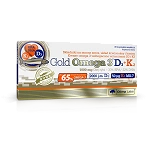 Olimp Gold Omega 3 D3 + K2 kapsułki ze składniami na prawidłowe funkcjonowanie układu krwionośnego, serca, 30 szt.