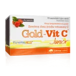 Olimp Gold-Vit C Junior proszek ze składnikami wspierającymi odporność o smaku malinowym, 15 sasz.