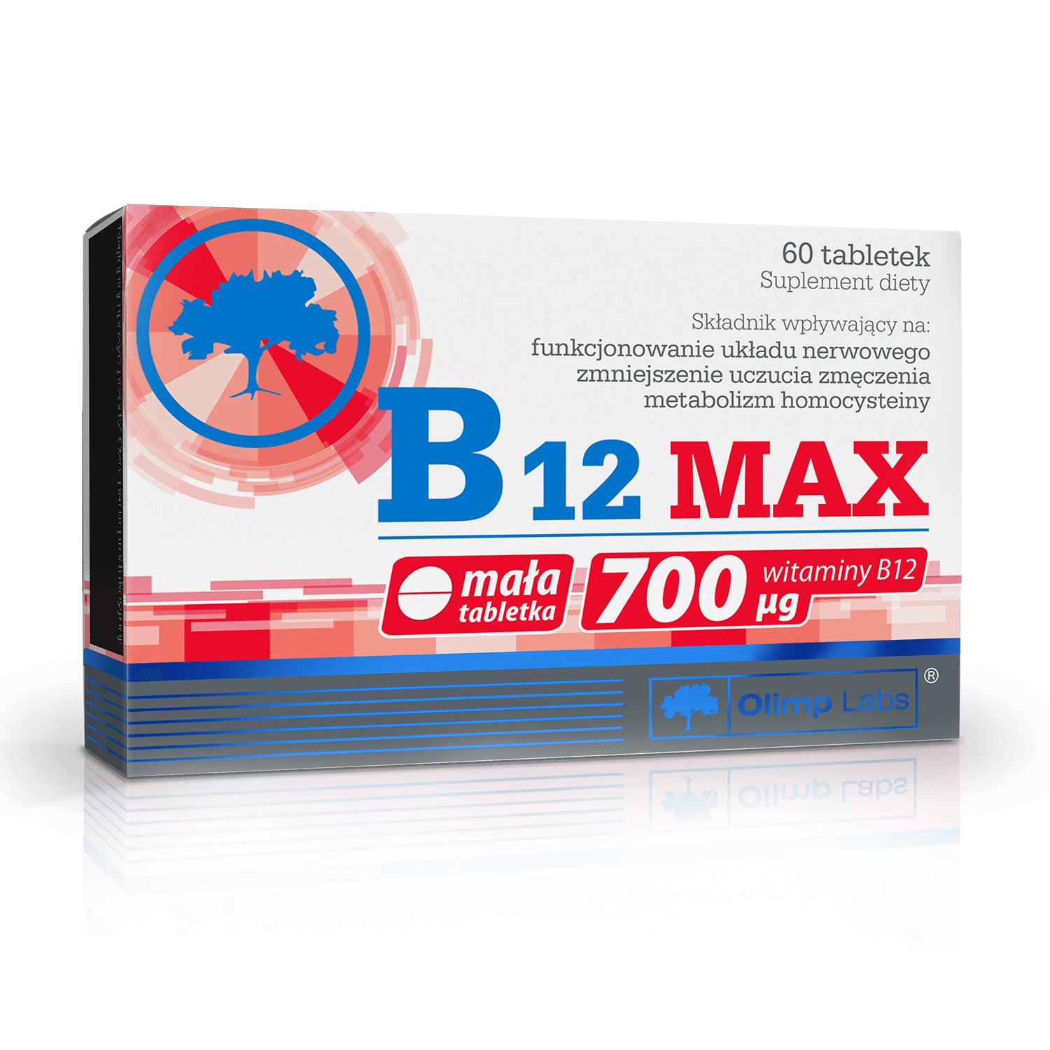 Olimp B12 MAX tabletki ze składnikami wspierającymi układ odpornościowy, zmniejszające uczucie zmęczenia, 60 szt.