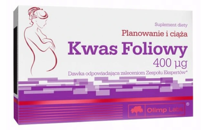 Olimp Kwas foliowy , tabletki dla kobiet planujących ciążę, w ciąży i karmiących, 60 szt.