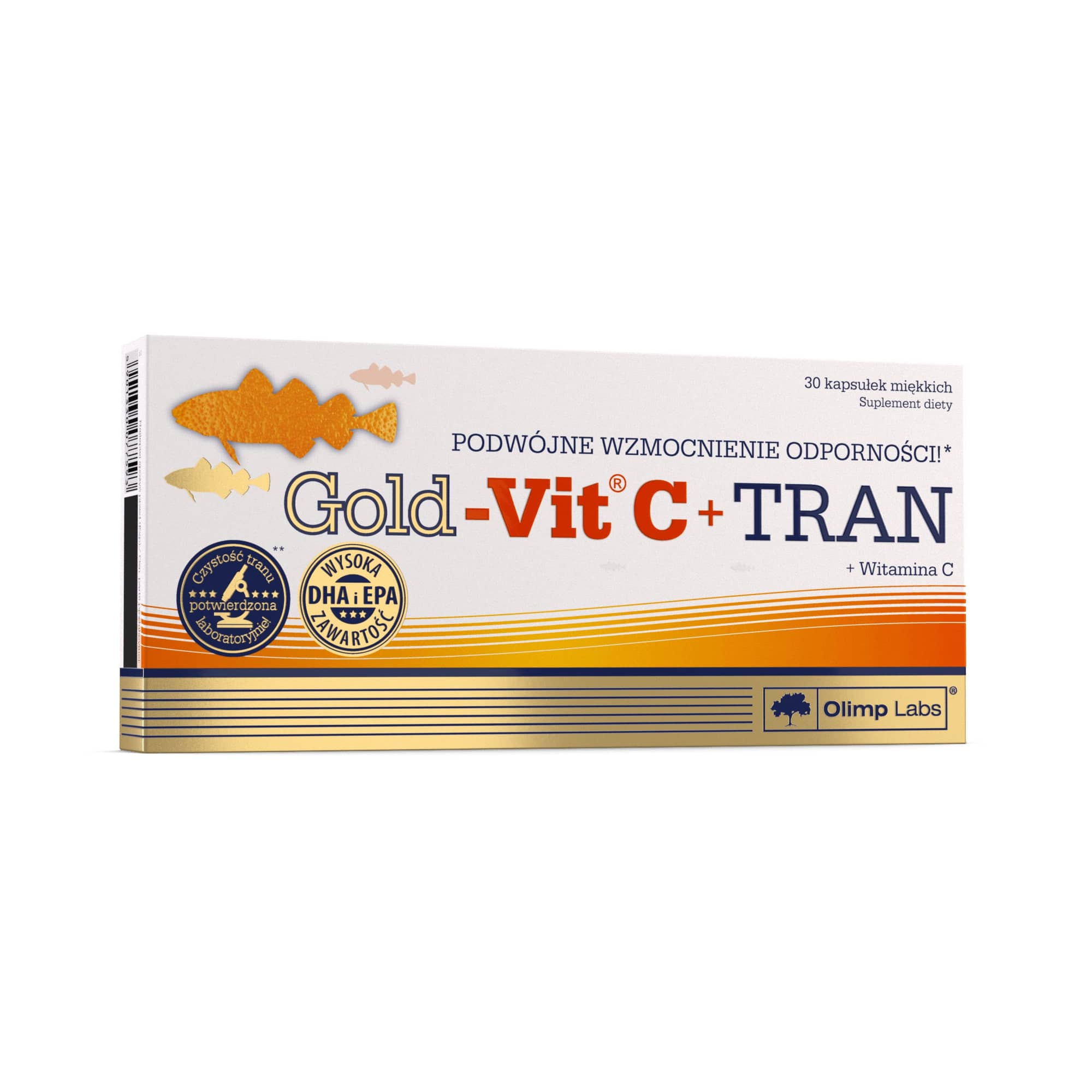 Olimp Gold-Vit C + Tran, kapsułki z tranem i witaminą C, 30 szt.