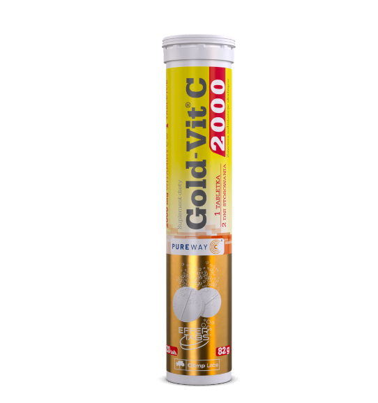 GOLD-Vit C 2000 tabletki musujące z witamina C o smaku cytrynowym, 20 szt.