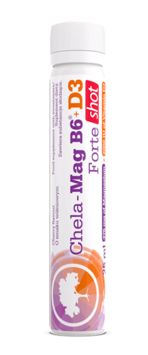 Chela Mag B6+D3 Forte shot ampułka, wiśnia, 25 ml