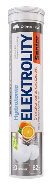 Olimp Hydratonic Elektrolity Senior, smak pomarańczowy, 20 tabletek musujących