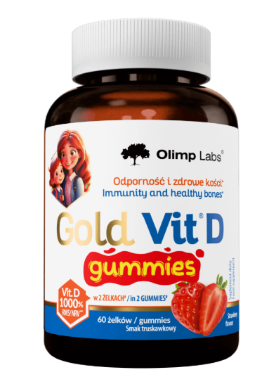 Olimp Gold Vit D Gummies  żelki o smaku truskawkowym, 60 szt.