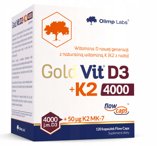 Olimp Gold-Vit D3 + K2 4000, 120 kapsułek